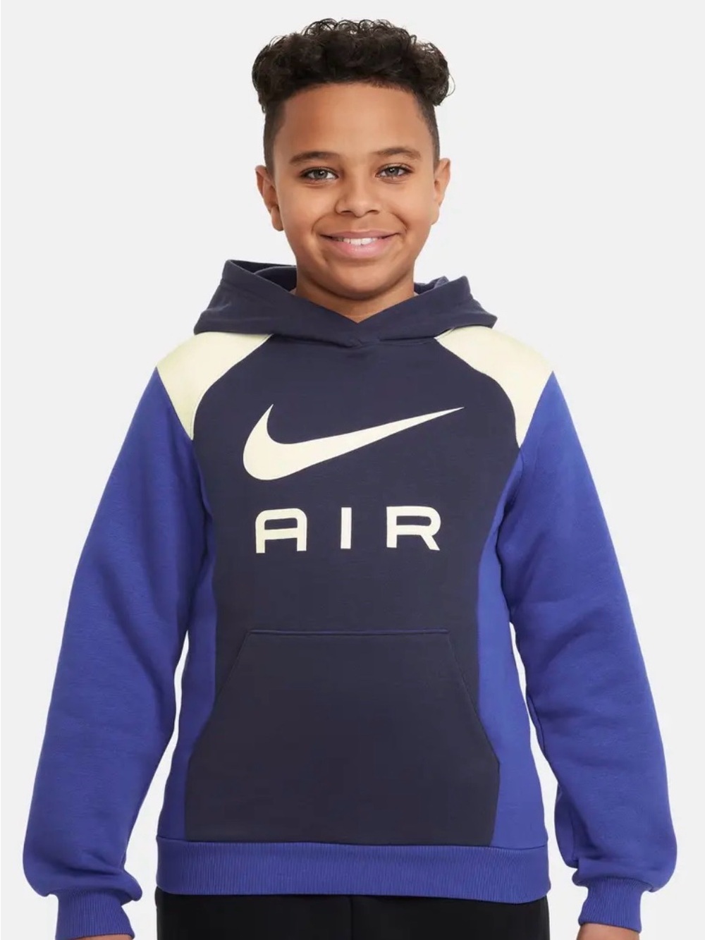 Nike Kids Navy & Royal Blue AIR Hoodie with Light Pink Logo